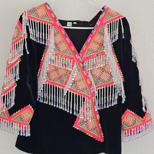 Hmong Women's Tradtional Handmade Pnm Maiv Queen With Paj Zuam Size 40